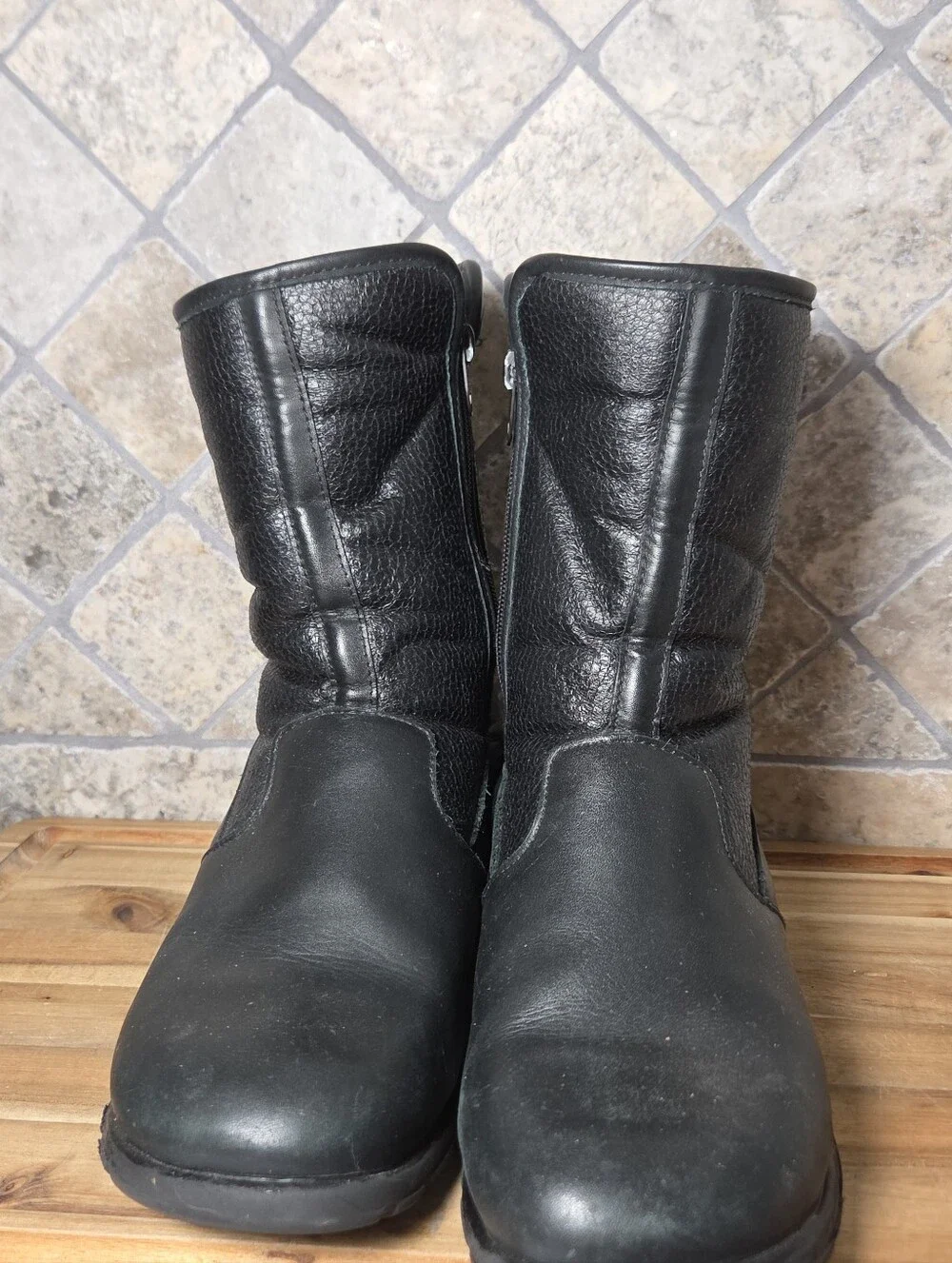 Womans Toe Warmers Shield Waterproof Black Leather Winter Boots 8W
